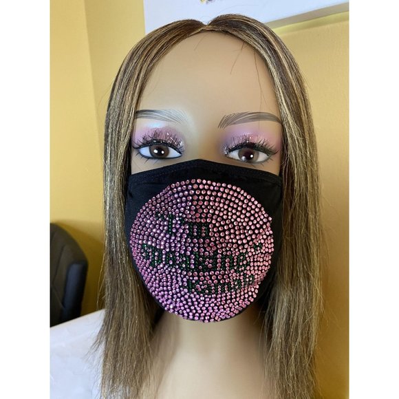 Kamala Harris I'm Speaking Bling Face Mask Pink - Picture 7 of 11